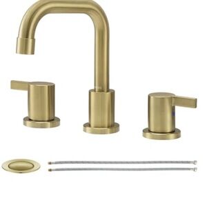 💎 Modern Brushed Gold Bathroom Faucet Set – 3 Piece Vanity Fixture (NEW